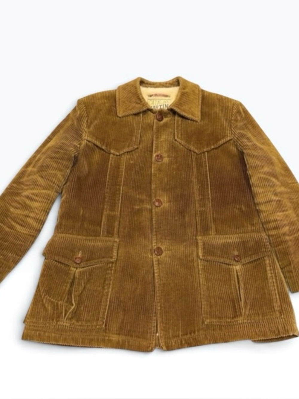 Vtg 70s Catalina Martin Corduroy Jacket Brown Sherpa Ranch Western Chore Coat 42